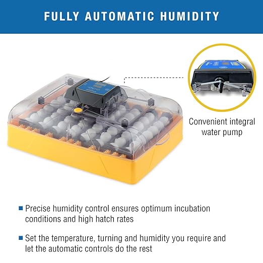 Brinsea Ovation 56 EX Egg Incubator and Book, Automatic Egg Turning and Humidity Control for Hatching 56 Chicken, Duck, Other Bird Eggs, Precision Digital Controls