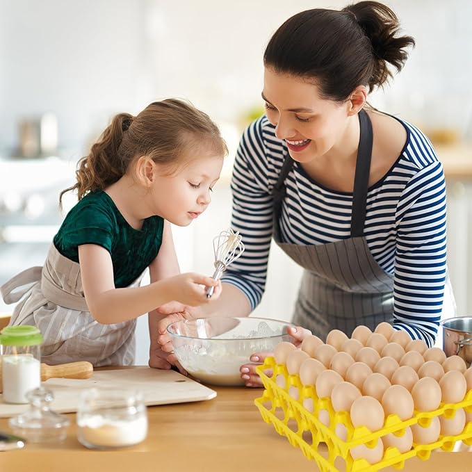 16 Pack Plastic Egg Tray Egg Crates, 30-Egg Flats Egg Cartons, Stackable Egg organizer Crates for Home Chicken Farmers, Plastic Egg Crate Hold Multiple Eggs for Storing, Sorting, Shipping Eggs