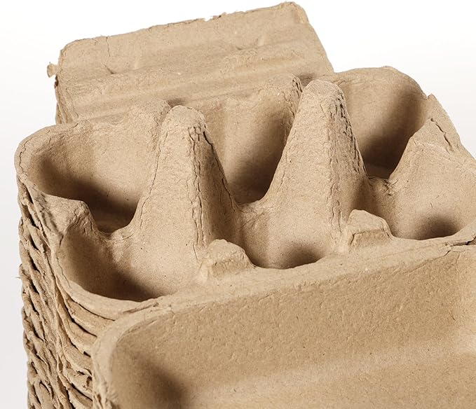 18 Pack Jumbo Duck Egg Cartons Half Dozen Paper Goose Egg Cartons for Normal Size Geese,Blank Natural Pulp Jumbo Eggs Container Holder Reusable for Six Duck Goose Hen Eggs