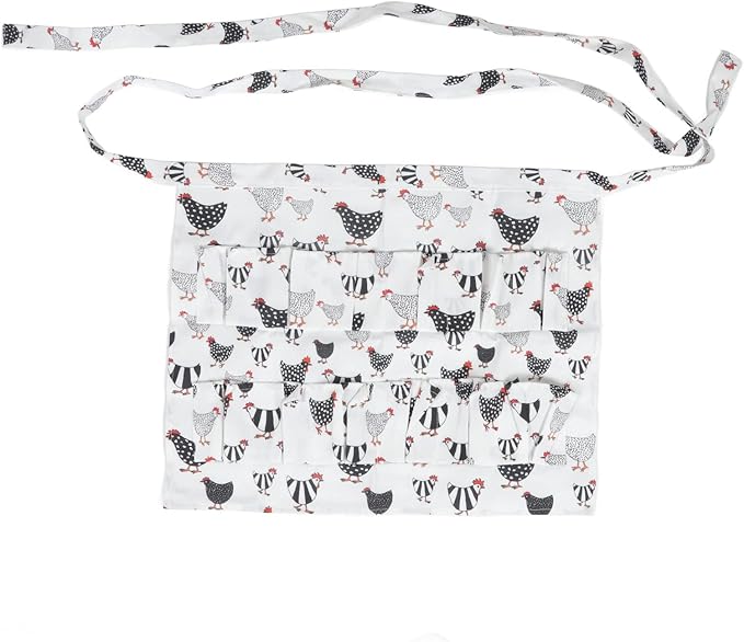 Egg Collecting Apron with 12 Pockets | Convenient Chicken Duck Goose Egg Gathering | Farm & Kitchen Apron for Adults | Sturdy Cloth Material, 160g Weight (Style 5)