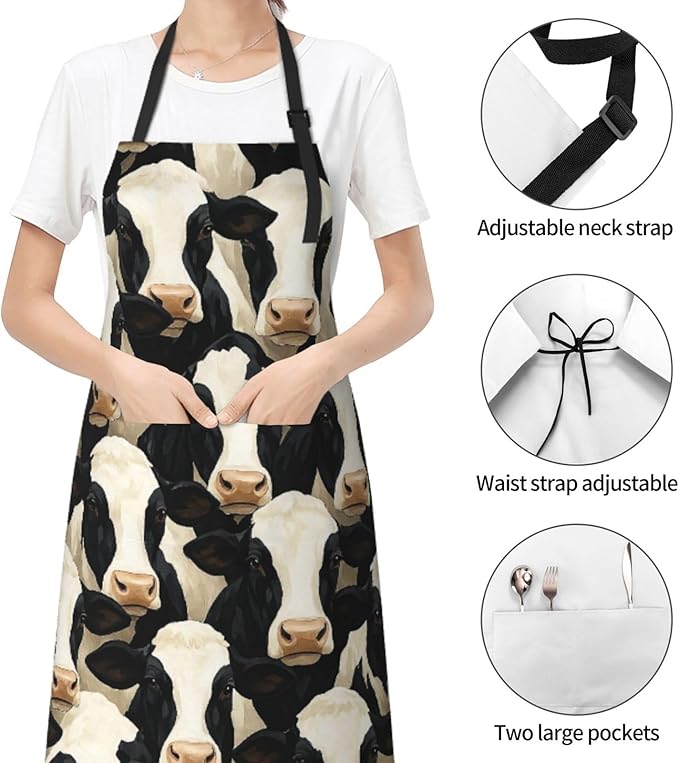Serene Swan In Stream Adjustable Waterproof Apron Work Cooking Apron With Pockets For Men Women