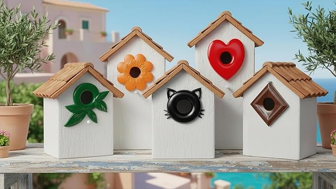 5 Pk Metal Wren Bird House Predator Guards -1.125" Hole Sizes - Excludes Different Bird Species - Protects The Entry Hole