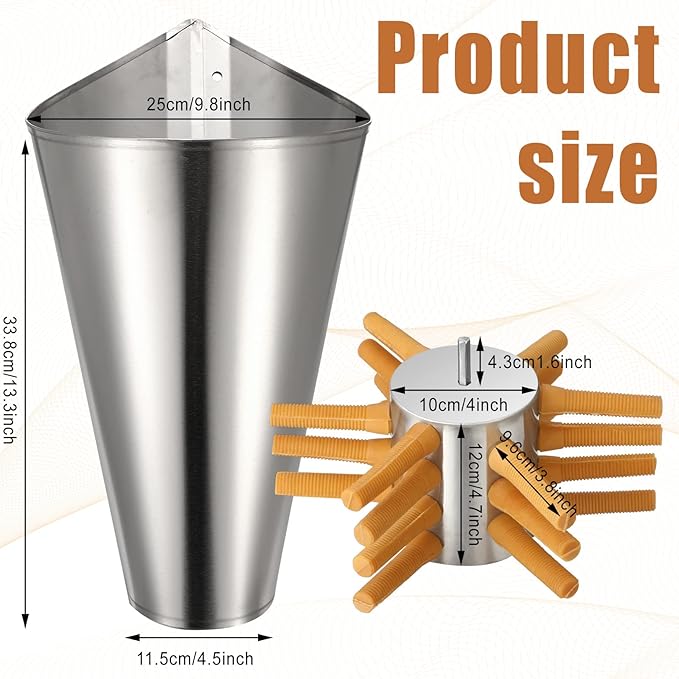 2 Pcs Chicken Plucker Drill Attachments Kit Include Stainless Steel Poultry Restraining Cone and Chicken Plucker Drill 21 Fingers Chicken Plucker Machine Bleeding Funnel for Farm Slaughter Equipment