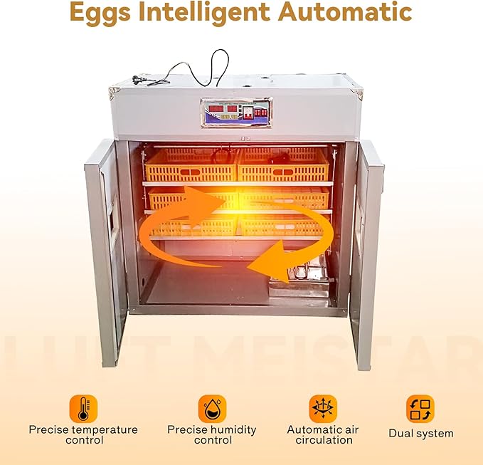 528 Egg Incubator Cabinet, Professional Cabinet Incubator, Eggs Intelligent Automatic Egg Hatcher, Temperature Humidity Control, Automatic Turning, for Chicken Duck Dove Quail
