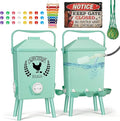 Tgeyd 4.2-Gallon Gravity Chicken Feeder & Waterer Set – No-Waste Poultry Feeder with Automatic Water Dispenser, Rainproof Lid, Raised Stand Legs & Anti-Roost Cone