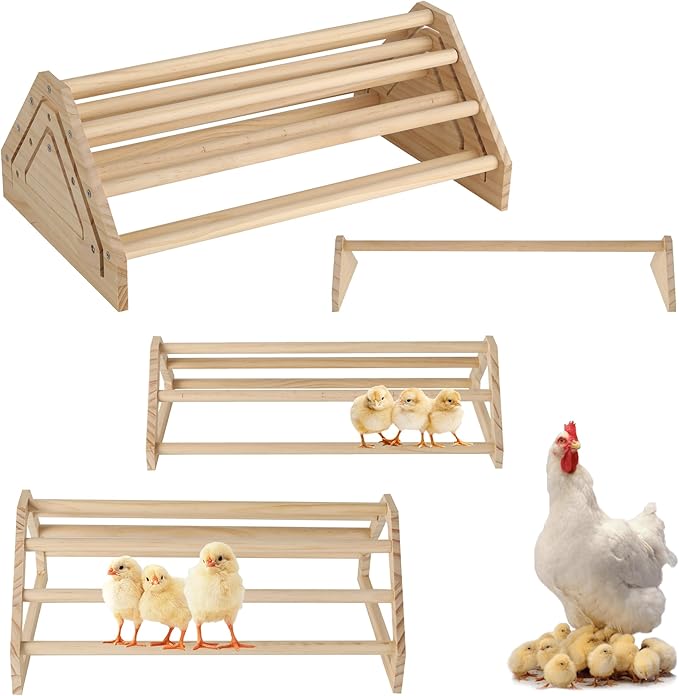 TonGass 3-Pack 15.75" Extra Long Chicken Perch, Freestanding Roosting Bar for Baby Chicks, Durable Polished Pine Roosting Bar, Perch Stand for Chicken Brooder