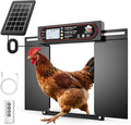 Automatic Chicken Coop Door with Horizontal Dual Opening, Remote & Manual Control, USB Backup, Predator-Proof Larger Opening Size House Door Solar Powered for Chicken, Duck and Poultry, Black
