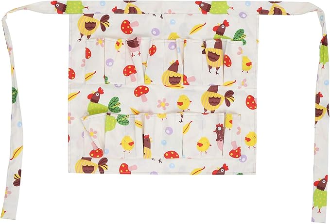 Eggs Collecting Protective Apron with Multiple Pockets, Chicken Eggs Gathering Holding Apron, Cotton Twill Durable Machine Washable Farm Kitchen Use for Eggs Duck Eggs Goose Eggs Q (Medium)