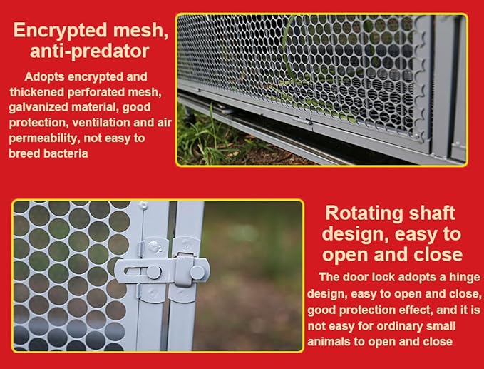 Chicken Cage Metal Poultry Breeding Coop With Pull-Out Trays Feeding Troughs And Wheels Chickens Coop Run Enclosure Pen For Yard Farm Small Animals Duc(Size:100*60*73cm(39.3*23.6*28.7in),Color:Orange)