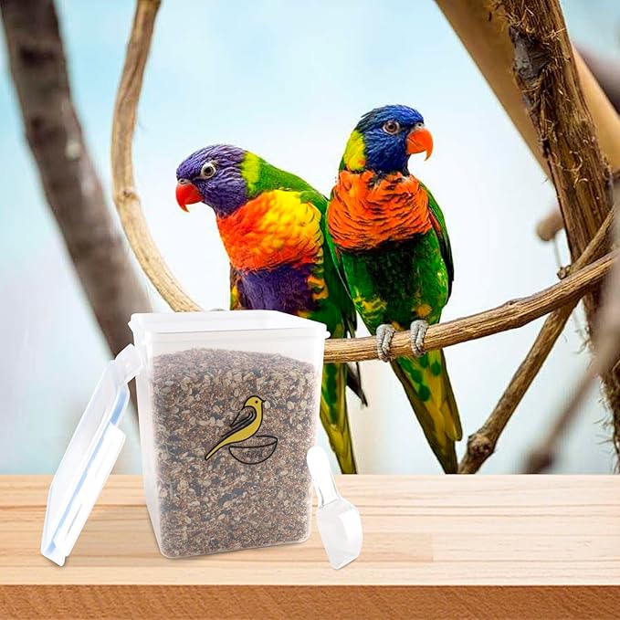 Bird Seed Storage Container,Airtight Bird Food Container-5.2L,Bird Seed Containers with Scoop,Pet Food Storage Containers for Wild Bird Seeds Dispenser |Storing Sunflower Seed|BPA Free-Blue