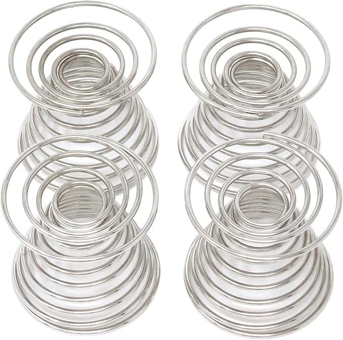 Honbay 4PCS Stainless Steel Spring Wire Tray Egg Cups Holder Serving Cup Egg Tray for Egg (silver)