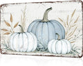 Thanksgiving Fall Decor Sign Vintage Metal Tin Art Pumpkin Wall Hanging for Pub Coffee Shop 8x12Inch