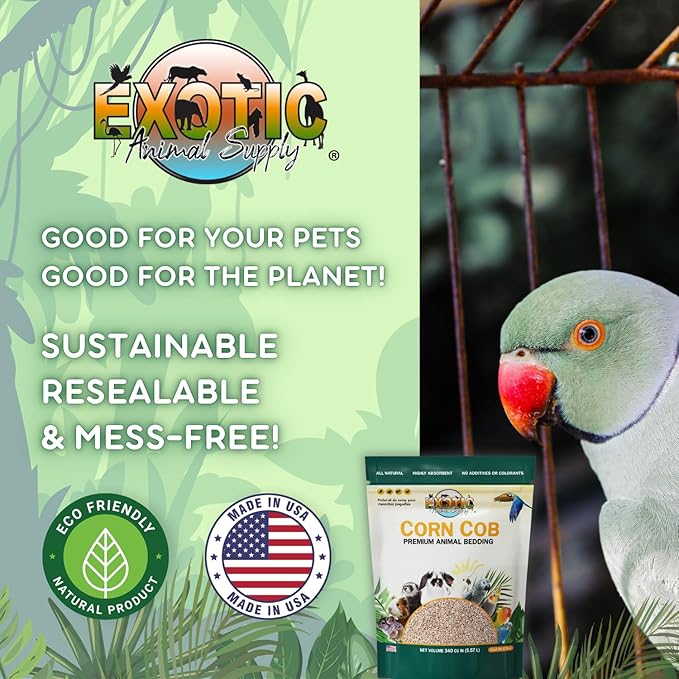 Natural Corn Cob Bedding, Corn Cob Litter, Dust-Free, Birds and Small Animals, ~10 lbs (690 CU in) (Pack of 2)