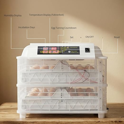 Winado Incubators for Hatching Eggs, 112 Egg Incubator with Automatic Egg Turning & Temperature Control, Egg Candler, and Day Counter for Chicken, Duck, and Quail Eggs Hatching
