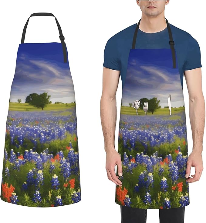 Aprons for Women with Pockets Waterproof Apron Adjustable Bib Turquoise Blue Gold Marble Apron Chef Apron