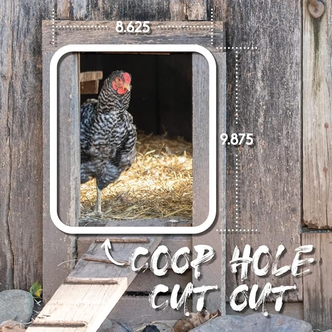 Manna Pro Harris Farms Automatic Chicken Coop Door, Auto Chicken Door for Backyard Coops, Battery Operated, Weather-Resistant, Easy Install Automatic Coop Door