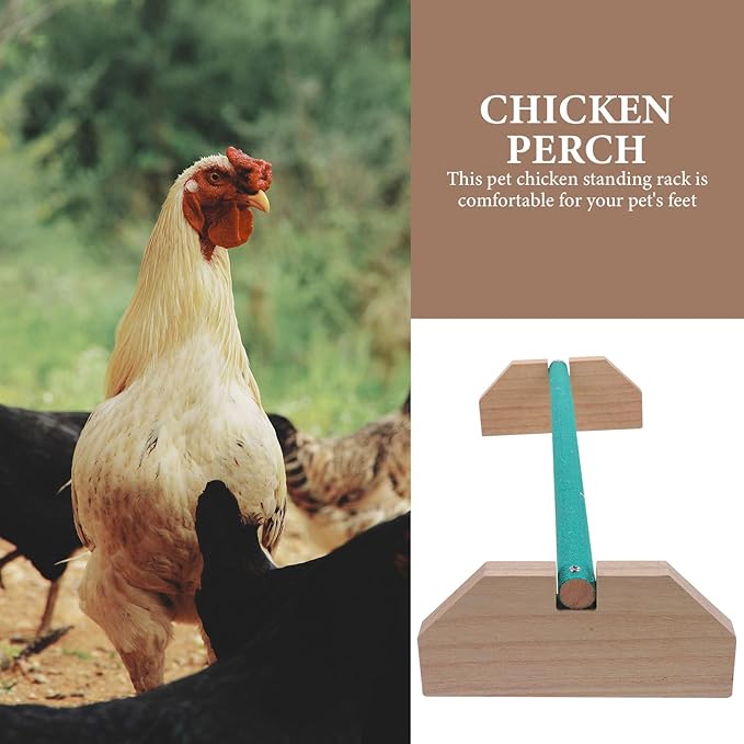 Natural Wood Chicken Perch Brooder Bracket Roosting Bar Stand for Baby Chicks and Birds Indoor Use Pet Playground Accessory