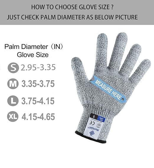 Cut Resistant Gloves,2 Pairs Food Grade Level 5 Protection, Safety Kitchen Cut Gloves for Oyster Shucking, Fish Fillet Processing, Mandolin Slicing, Meat Cutting and Wood Carving(Gray-Small)
