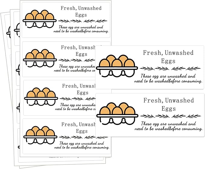 500 Pcs Farm Fresh Eggs Labels Unwashed Fresh Eggs Packaging Stickers Poultry Farmers Quail Egg Producers Stickers for Farmers Market Homestead Fresh Chicken & Quail Egg