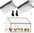 2pcs Chicken Coop Cover Tarpaulin, 3x1m/9.84x3.28 Feet Waterproof Clear Tarp for Chicken Coop with 30 Cable Ties Heavy Duty PVC Plastic Pheasantry Runway Cover Wrap for Outdoor Farm Shed