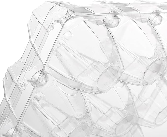 40 Pack Plastic Egg Cartons Bulk, 12 Count Chicken Duck Eggs, 1 Dozen Jumbo Clear Refrigerator Egg Trays