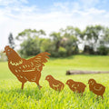 TT & MM Chicken Gifts for Women/Men,Chicken Metal Decorative 4 Pcs Garden Stakes,Hen/Chicks Silhouette Statues for Yard Art,Backyard,Patio,Lawn Ornaments,Outdoor Decor