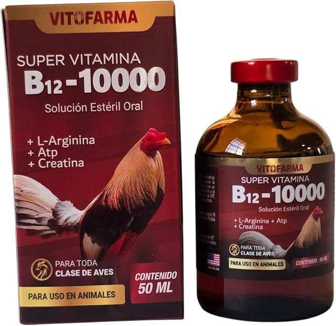 B-12 10000 Oral Liquid Supplements Roosters, Chickens, Poultry Vitamins Natural Product - 50 ml Health Support for Roosters