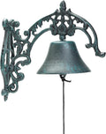 Sungmor Large & Loud Farmhouse Dinner Bell Outside Wall Mounted Electroless Doorbell, Front Door Shop Entrance Porch Antique Decorative Hanging Bell, Indoor Outdoor Pretty Wall Ornamental Hand Bell