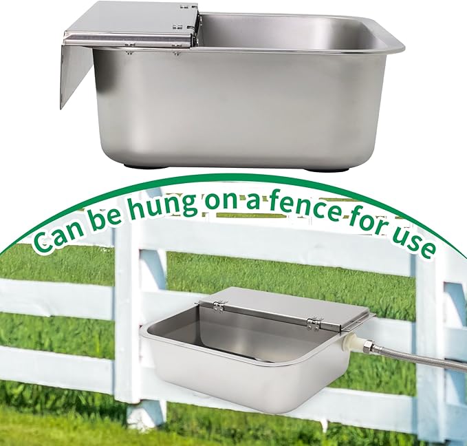 Automatic Dog Water Dispenser 8.3L/2.2Gal Auto-Fill Large Pet Water Bowl Hanging Indoor and Outdoor Large Waterer for Horse, Livestock Chickens