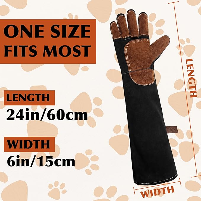 HLDD HANDLANDY Animal Handing Gloves- Bite Proof, Puncture & Scratch Resistant for Safe Handling
