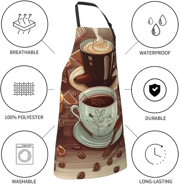 Waterproof Aprons for Women Men Adjustable Bib Cool Electric Guitar Apron Chef Cooking Aprons for Kitchen