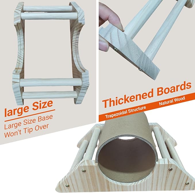 Chick Roosting Perch with Hiding Tube - Pine Wood & Paper Tube for Chicks, Duck, Birds, Parrots - Easy to Assemble Roosting Bar for Small Birds in Coops & Cages
