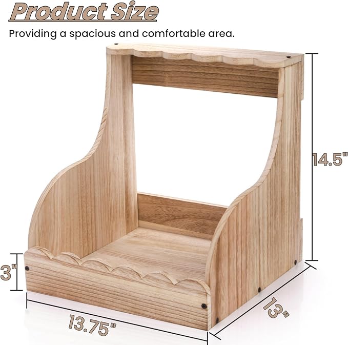 Single Compartment Hens Nesting Box, 14.5 x 13.75 x 13 Inch Wood Chicken Laying Eggs Boxes, Large Heavy Duty Chicken Coop Nest Box Accessories for Duck Birds Poultry, Easy Assembly