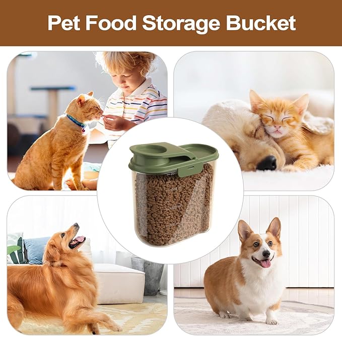 Pet Food Container - 2L Animal Food Storage Containers | Visible Grain Dispenser Large Capacity Anti-moisture Dust-proof for Kitchen Pantry Garage Barn Farm