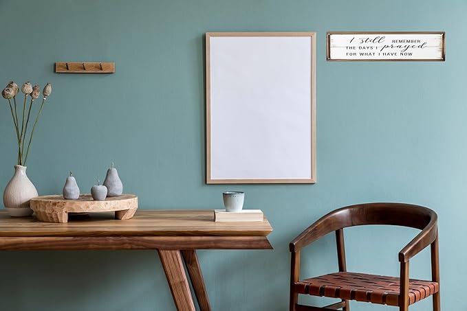CSWLJS Rustic Metal Tin Signs I Still Remember The Days I Prayed Kitchen Sign Wall Decor White Vintage Farmhouse Bar Decor For Home Dining Room Coffee 4x16 In
