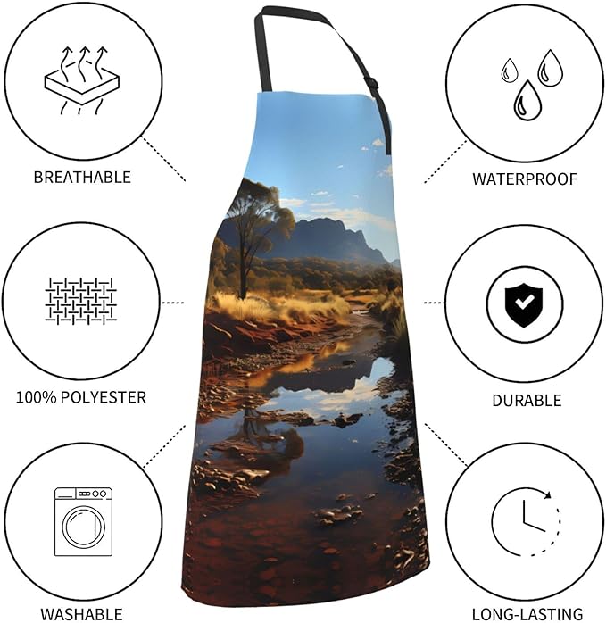 Dogs and Roses Heavy Duty Waterproof Apron with Pockets for AdultsResistant Grilling, Gardening, Painting
