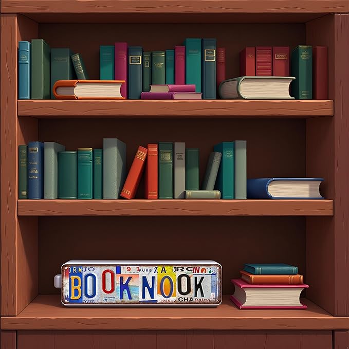 Vintage Book Nook Decor Bookshelf Decor Metal Tin Signs Library Street Sign Gift For Book Lover Reader Books Read This Year Counter 16 X 4 Inches