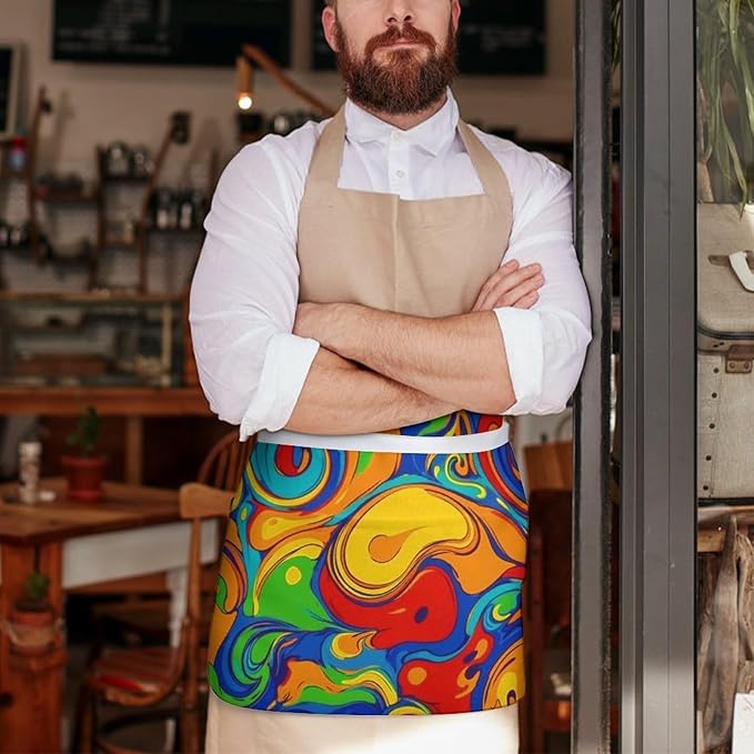 Short 3 Pockets Waist Waiter Waitress Half Apron Waterproof Chef Aprons