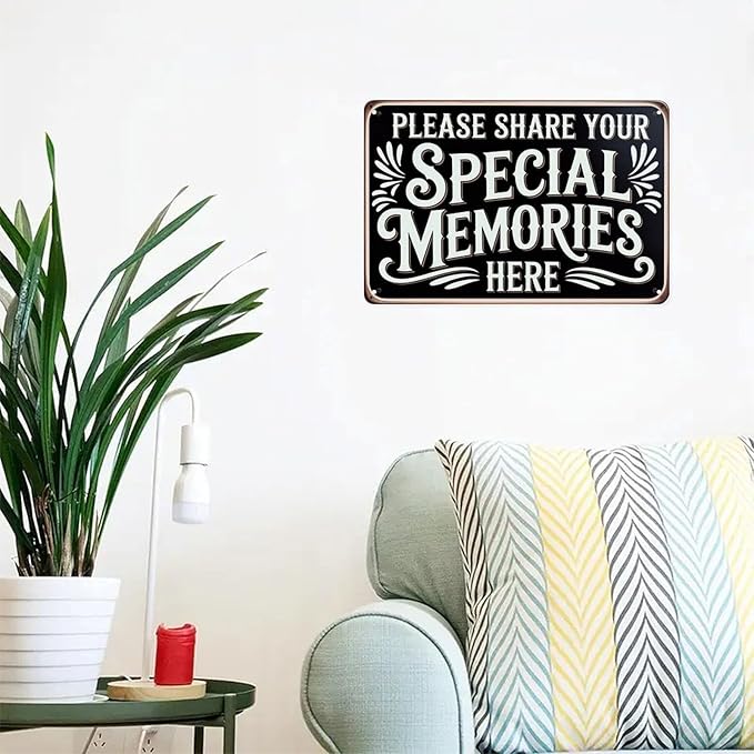 Share Special Memories Tin Sign Vintage Share Your Special Memories Metal Sign Print Aesthetic for Garden Yard Bar Porch Home Bedroom Kitchen Wall Decor Gift 8 X 12 in