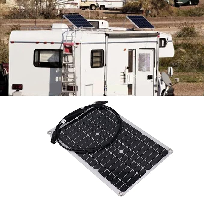 Flexible Solar Panel, 20W Portable Solar Panel with Overload Guard Function, Monocrystalline Silicon Solar Charger for Automatic Door Camping RV Off Grid