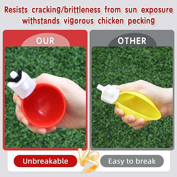 Chicken Waterer Cups,8 Packs Automatic Chicken Water Feeder Suitable for Chicks, Duck, Goose, Turkey and Bunny | Poultry Water Feeder Kit