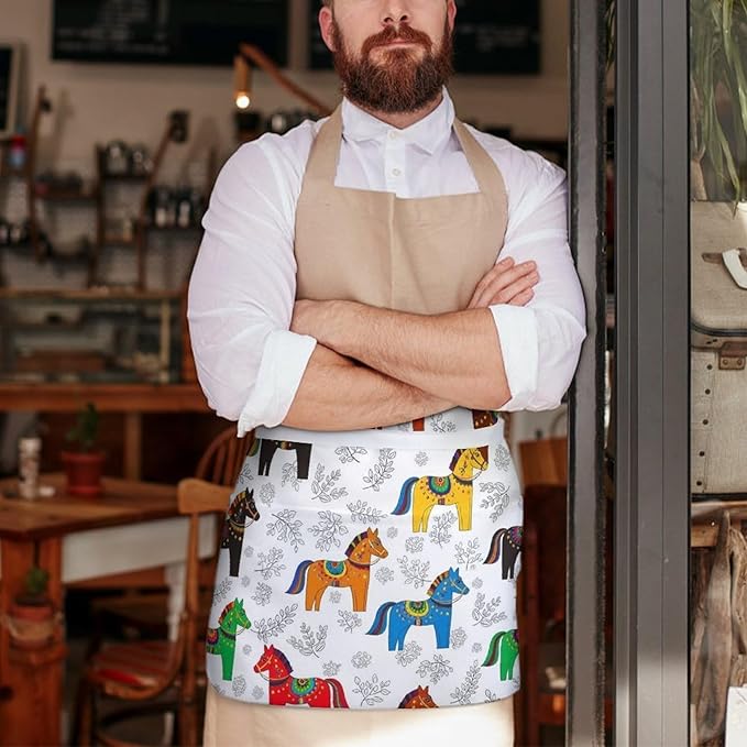 Server Waitress Waist Apron Cooking Kitchen Restaurant Aprons for Women Men
