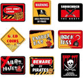 WERNNSAl Pirate Party Decorations - 9 PCS Pirate Halloween Decorations for Boys Kids Caribbean Birthday Party Supplies Funny Pirate Parrot Sign for Halloween Celebration Home Garden Yard Wall Decor