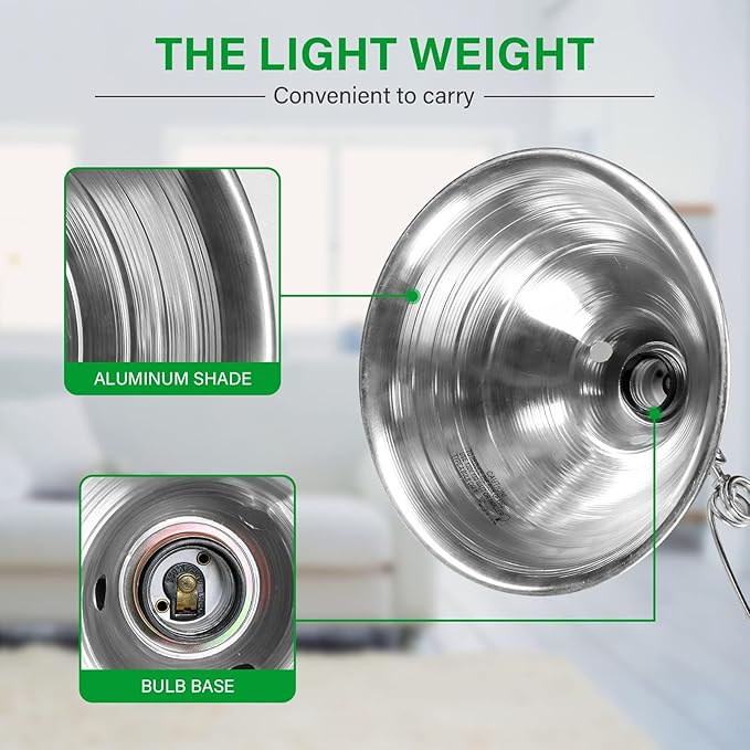 Simple Deluxe Adjustable Clamp Lamp Light Socket with 8.5 Inch Aluminum Reflector, Suit for Max 150 Watt Lamp (No Bulb Included), 6ft 18/2 SPT Cord, 4-Pack