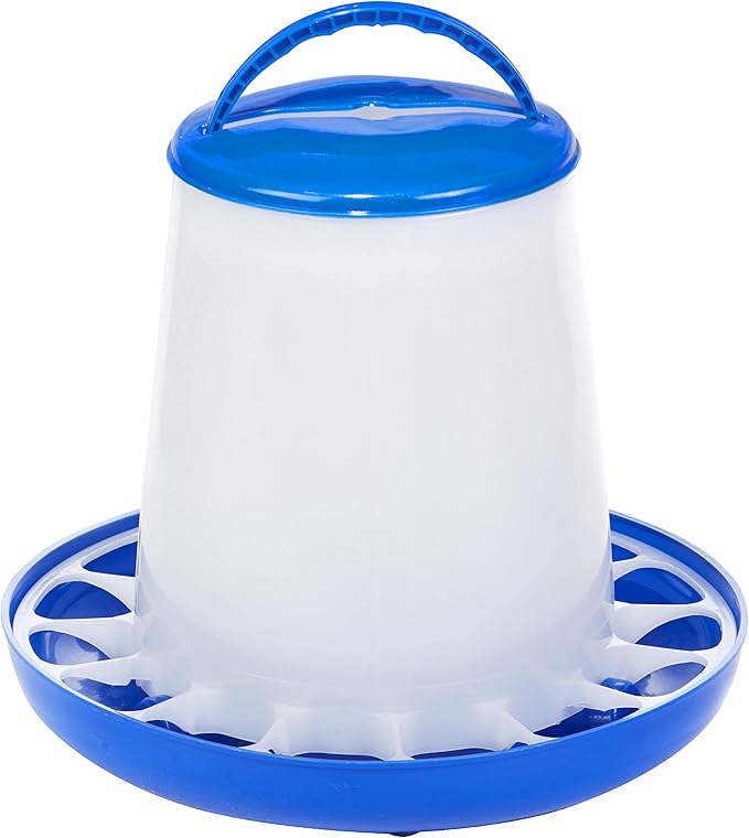 Double-Tuf® Plastic Poultry Feeder and Waterer Kit | Hanging Chicken Feeder | Hanging Chicken Waterer | 5 Lb Poultry Feeder | 5 Quart Poultry Waterer