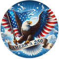 United States 250th Anniversary Metal Sign, 250th Anniversary USA Round Metal Signs for Home Decor, 250 Patriotic American Wall Signs Yard Signs, Gift for US Citizens, Patriotic Collectors