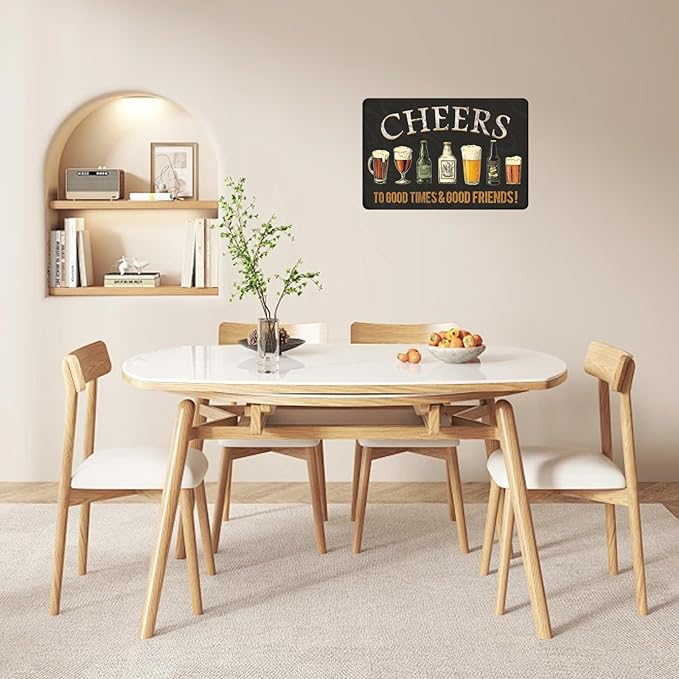 Vintage Metal Sign Cheers To Good Times & Good Friends Tin Sign Funny Walll Decor for Bar Kitchen Pubs Cafe Home Garage 12×8 Inch