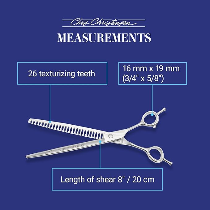 Chris Christensen Classic Series Grooming Shears, 8 in Chunky Blender Shear, Groom Like a Professional, Any Skill Level, Made From 440C Japanese Steel