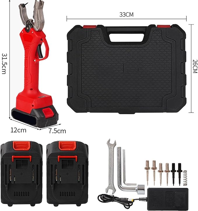 Electric Ear Tag Clip Kit with 100 Ear Tags &2*Battery, Portable Livestock Tagging Tool,for Cattle, Sheep, Pigs
