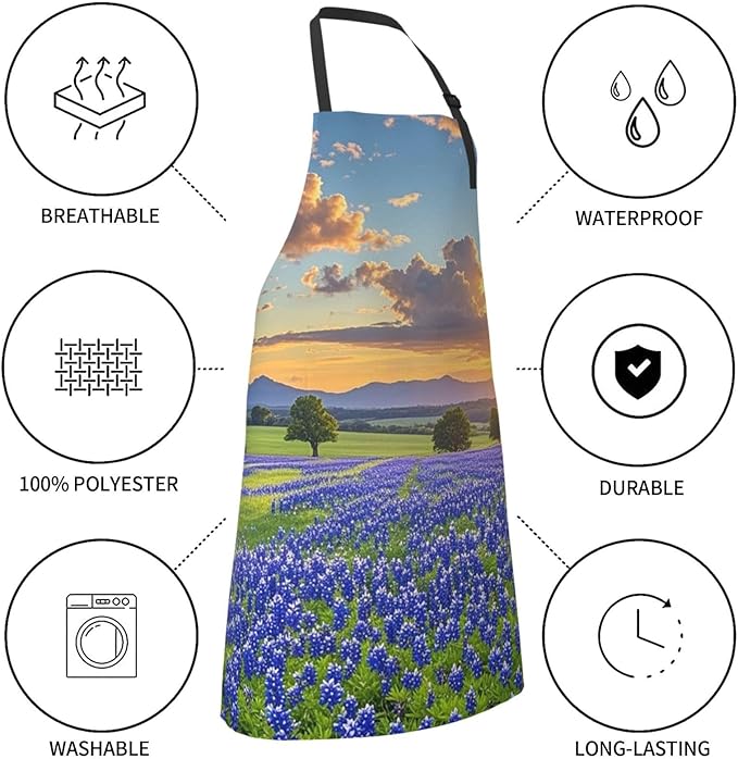 Waterproof Apron Adjustable Bib for Women Men Tractor farm Cooking Aprons Chef Bibs with 2 Pocket